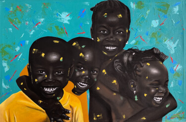 Peinture intitulée "Togetherness" par Eyitayo Alagbe, Œuvre d'art originale, Acrylique