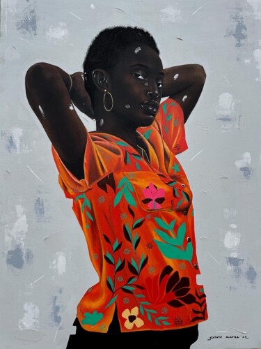 Malerei mit dem Titel "As free as bird" von Eyitayo Alagbe, Original-Kunstwerk, Acryl