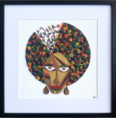 Sculpture titled ""Soul Nature Woman"" by Eyl-Artiste, Original Artwork, Resin Mounted on Wood Panel