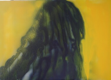 Malarstwo zatytułowany „Reflet” autorstwa Eylliae, Oryginalna praca, Farba w spray'u Zamontowany na Drewniana rama noszy