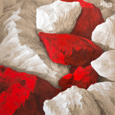 Pintura intitulada "Rocs rouges 1" por Etienne Eymard Duvernay, Obras de arte originais, Acrílico