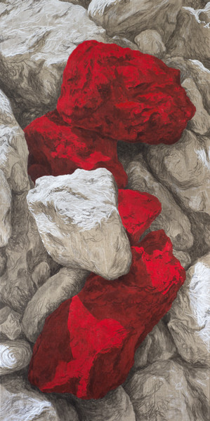 Pintura intitulada "Rocs rouges 7" por Etienne Eymard Duvernay, Obras de arte originais, Acrílico