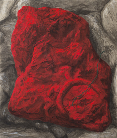 Pintura intitulada "Roc rouge 8" por Etienne Eymard Duvernay, Obras de arte originais, Acrílico