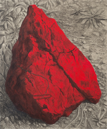 Pintura titulada "Roc rouge 9" por Etienne Eymard Duvernay, Obra de arte original, Acrílico