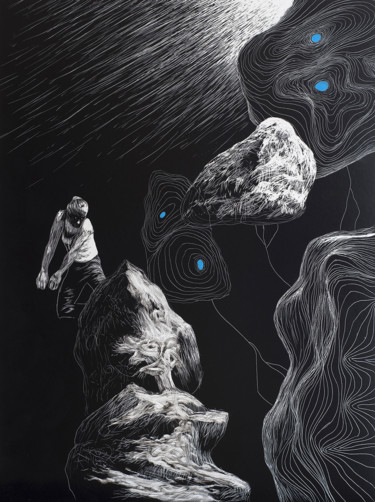 제목이 "Appui-espaces"인 그림 Etienne Eymard Duvernay로, 원작, 스크래치보드