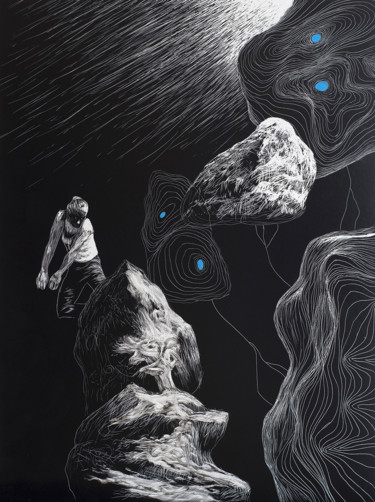 Appui-espaces Drawing titled "Appui-espaces" by Etienne Eymard Duvernay, Original Art, Scratchboard