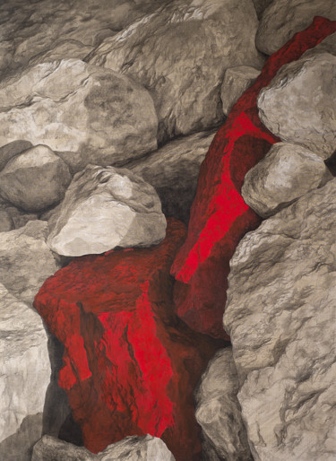 Peinture intitulée "Rocs rouges 11" par Etienne Eymard Duvernay, Œuvre d'art originale, Acrylique