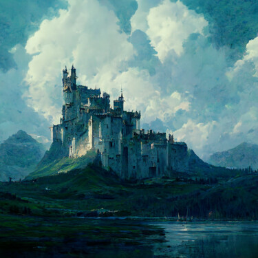 Arts numériques intitulée "Le château des Land…" par Eymeric Pichon, Œuvre d'art originale, Peinture numérique