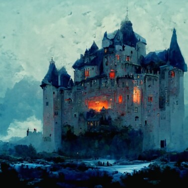 Arte digital titulada "Castle Hohenzollern" por Eymeric Pichon, Obra de arte original, Pintura Digital