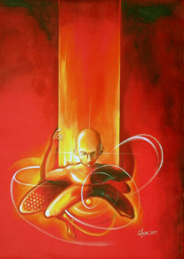 Peinture intitulée "portador n°1 (De la…" par Ezequiel Eduardo Calleja Pérez, Œuvre d'art originale, Acrylique