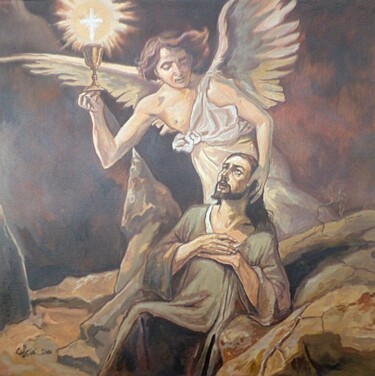 Peinture intitulée "Jesús en el Huerto…" par Ezequiel Eduardo Calleja Pérez, Œuvre d'art originale