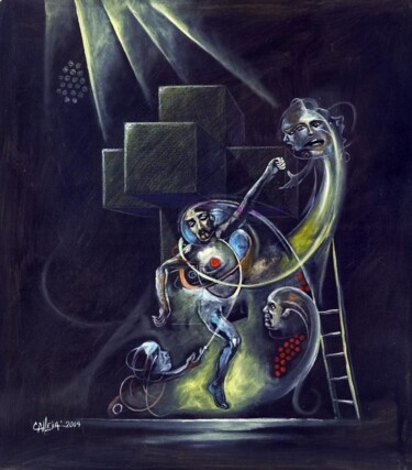 Peinture intitulée "Descendimiento II" par Ezequiel Eduardo Calleja Pérez, Œuvre d'art originale, Autre