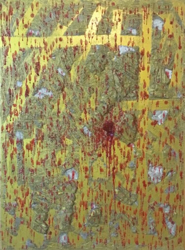Malerei mit dem Titel "Red drops" von Ezio Grelli, Original-Kunstwerk, Acryl