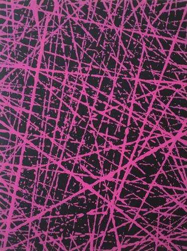 Peinture intitulée "Pink grid" par Ezio Grelli, Œuvre d'art originale, Acrylique