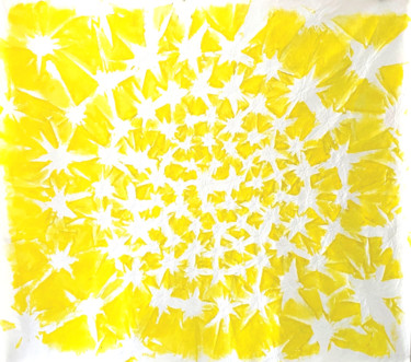 Schilderij getiteld "Yellow Spiral" door Ezra Bejar, Origineel Kunstwerk, Acryl