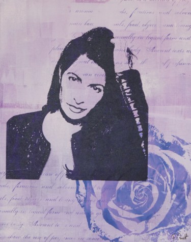Druckgrafik mit dem Titel "Linda purple" von Florian Arendt, Original-Kunstwerk, Siebdruck