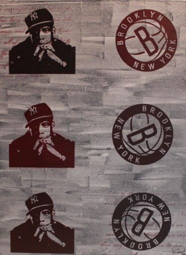 Printmaking titled "Jay Z Brooklyn" by Florian Arendt, Original Artwork, Screenprinting