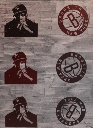 Incisioni, stampe intitolato "Jay Z Brooklyn" da Florian Arendt, Opera d'arte originale, Serigrafia