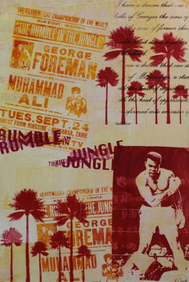 Printmaking titled "Ali Foreman red yel…" by Florian Arendt, Original Artwork, Screenprinting