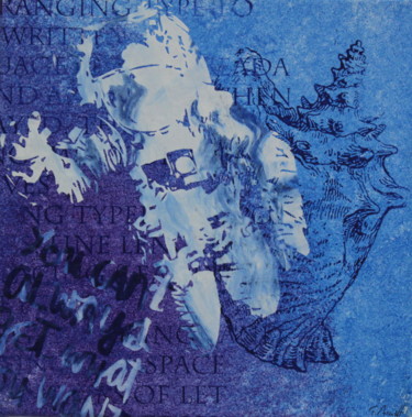 Gravures & estampes intitulée "Astronaut blue" par Florian Arendt, Œuvre d'art originale, Sérigraphie