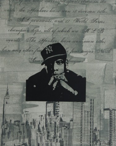 Druckgrafik mit dem Titel "Jay Z Olive" von Florian Arendt, Original-Kunstwerk, Siebdruck