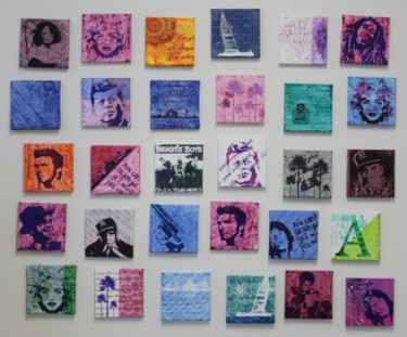 Malerei mit dem Titel ""30 Single Prints 2…" von Florian Arendt, Original-Kunstwerk, Acryl