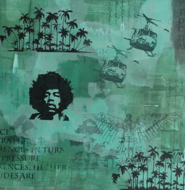 Malerei mit dem Titel "Jimi Palms" von Florian Arendt, Original-Kunstwerk, Acryl