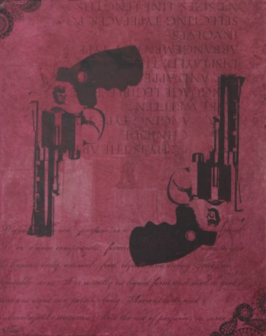 Peinture intitulée "Red Guns" par Florian Arendt, Œuvre d'art originale, Acrylique
