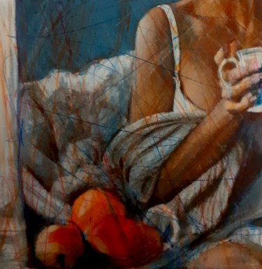 Painting titled "la colazione" by Fabrizio Avena, Original Artwork, Pastel