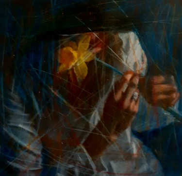 Painting titled "il fiore giallo" by Fabrizio Avena, Original Artwork, Pastel