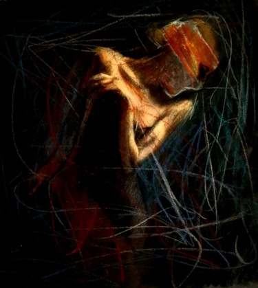 Painting titled "non guardarmi" by Fabrizio Avena, Original Artwork, Pastel