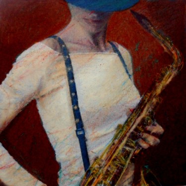 Painting titled "il sax" by Fabrizio Avena, Original Artwork, Other