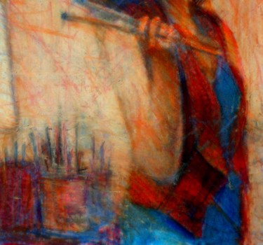Painting titled "la pittrice" by Fabrizio Avena, Original Artwork