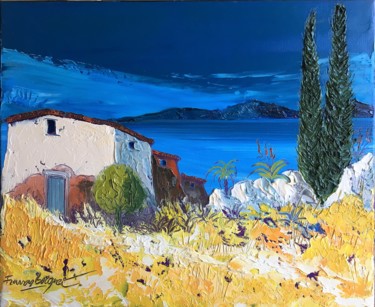 Painting titled "Le cabanon" by Francis Bocquet, Original Artwork, Oil