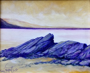 Peinture intitulée "Les rochers violets" par Francis Bocquet, Œuvre d'art originale, Acrylique