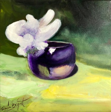 Картина под названием "Le vase violet" - Francis Bocquet, Подлинное произведение искусства, Масло