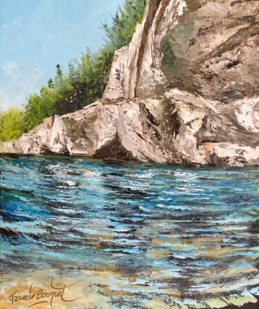 Painting titled "Calanque1" by Francis Bocquet, Original Artwork, Oil