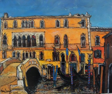 Pittura intitolato "Palais à Venise" da Francis Bocquet, Opera d'arte originale, Olio