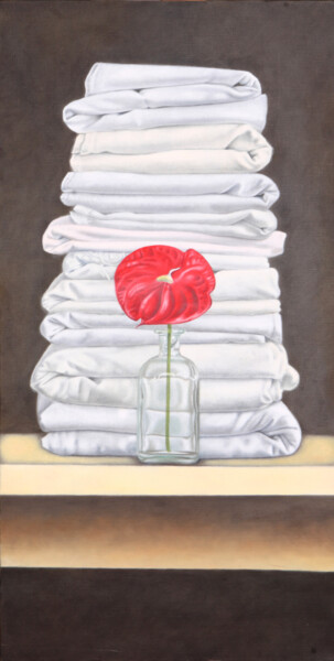 Painting titled "Anthurium" by F De La Tour, Original Artwork