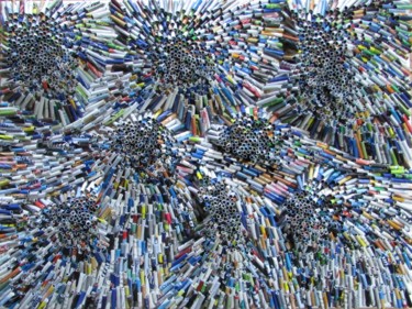 Escultura intitulada "Chaos I. - 3D Recyc…" por Eva Fazakas, Obras de arte originais