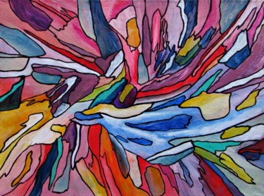 Malerei mit dem Titel "Farbspiele II" von Eva Fazakas, Original-Kunstwerk, Acryl