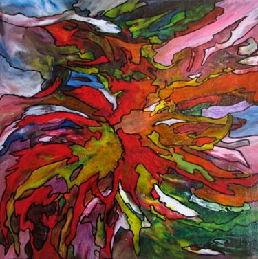 Malerei mit dem Titel "Farbspiele" von Eva Fazakas, Original-Kunstwerk, Acryl