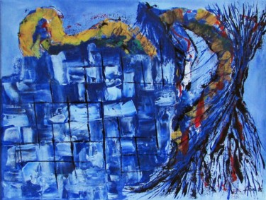 Malerei mit dem Titel "Fenster" von Eva Fazakas, Original-Kunstwerk, Acryl