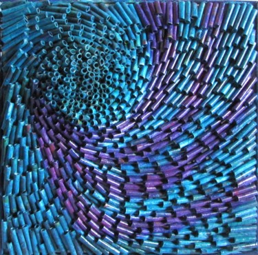 Skulptur mit dem Titel "Spirale - 3D Recycl…" von Eva Fazakas, Original-Kunstwerk