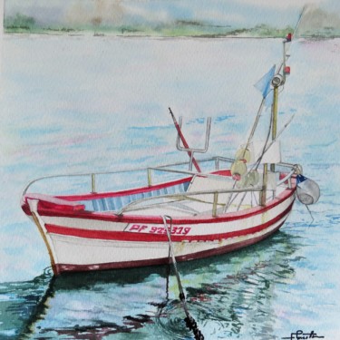 Peinture intitulée "Barque de peche" par Françoise Perrotton, Œuvre d'art originale, Aquarelle