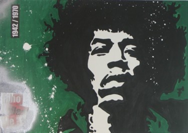 Peinture intitulée "Jimi Hendrix - Who…" par F-Red, Œuvre d'art originale, Huile