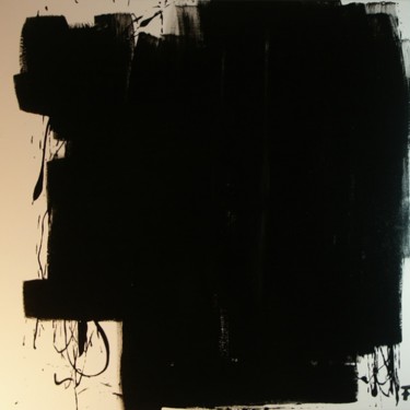 Peinture intitulée "Black Flex on White" par F-Red, Œuvre d'art originale, Huile