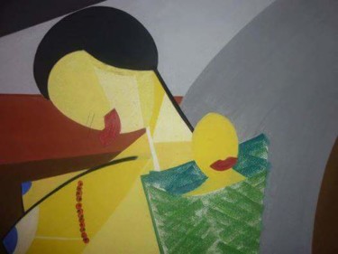 Pintura intitulada "Madres del día a dí…" por Franklin Segovia, Obras de arte originais, Pastel