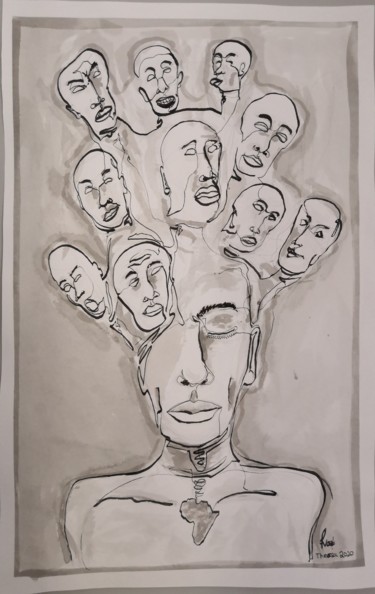 Dibujo titulada "Silent Chaos" por El Maestro, Obra de arte original, Tinta