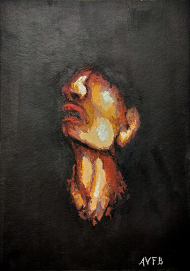 Zeichnungen mit dem Titel "Portrait of an unkn…" von Anton Faalk, Original-Kunstwerk, Öl